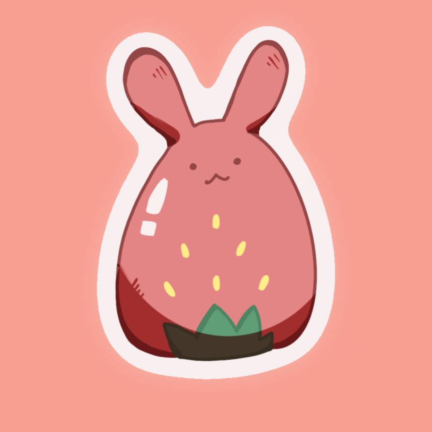 Strawbunny Sticker